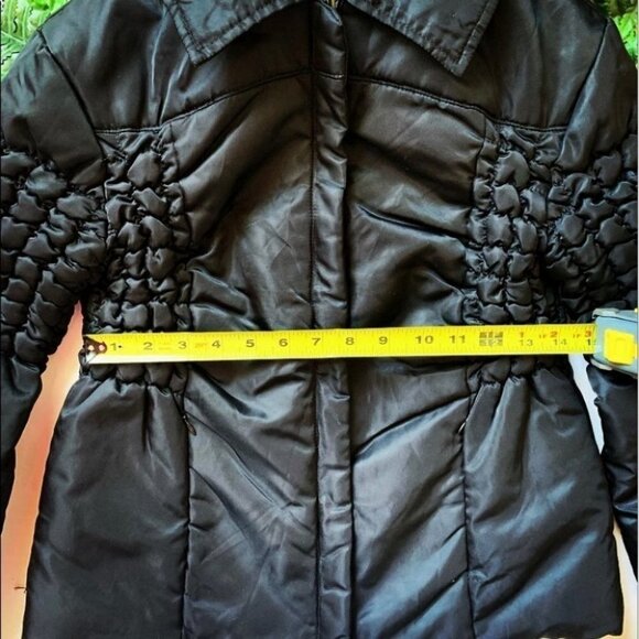 ROCHAS MID LENGTH LIGHT PUFFER DESIGNER LONG SLEEVES JACKET COAT WOMEN SMALL - Picture 7 of 8